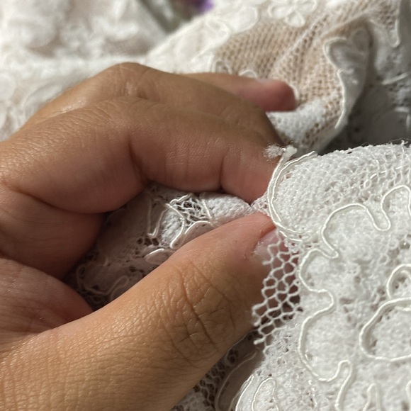 V Chapman The Whitby Gown White Chantilly Lace Bridal Sz‎ 14 MISSING SLEEVES PO - Picture 14 of 14